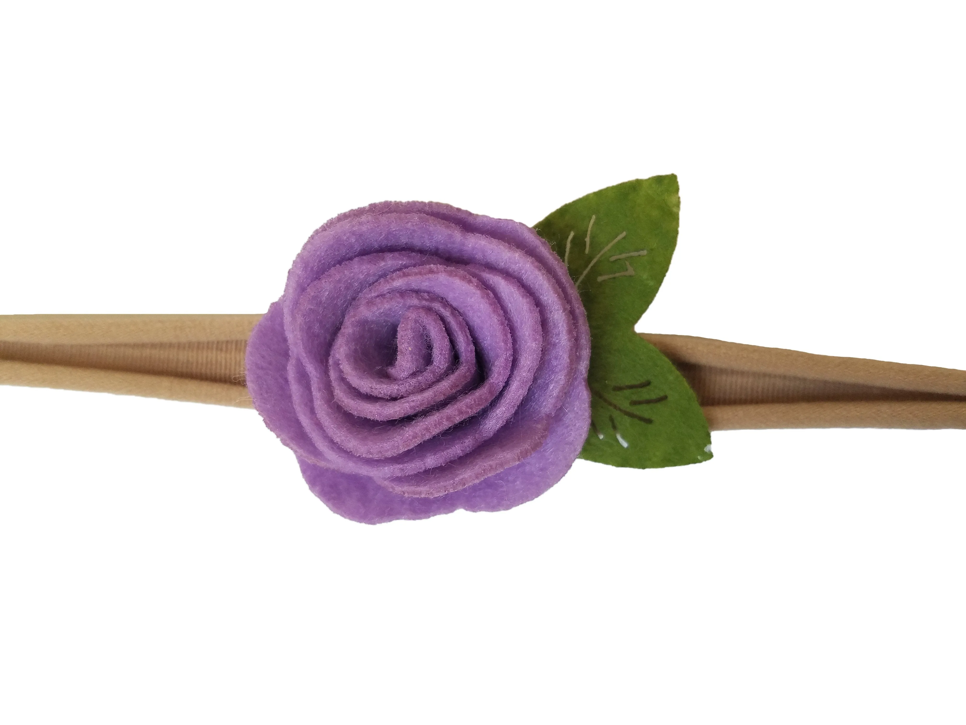 1.5" Fuchsia Felt flower Rose Headband