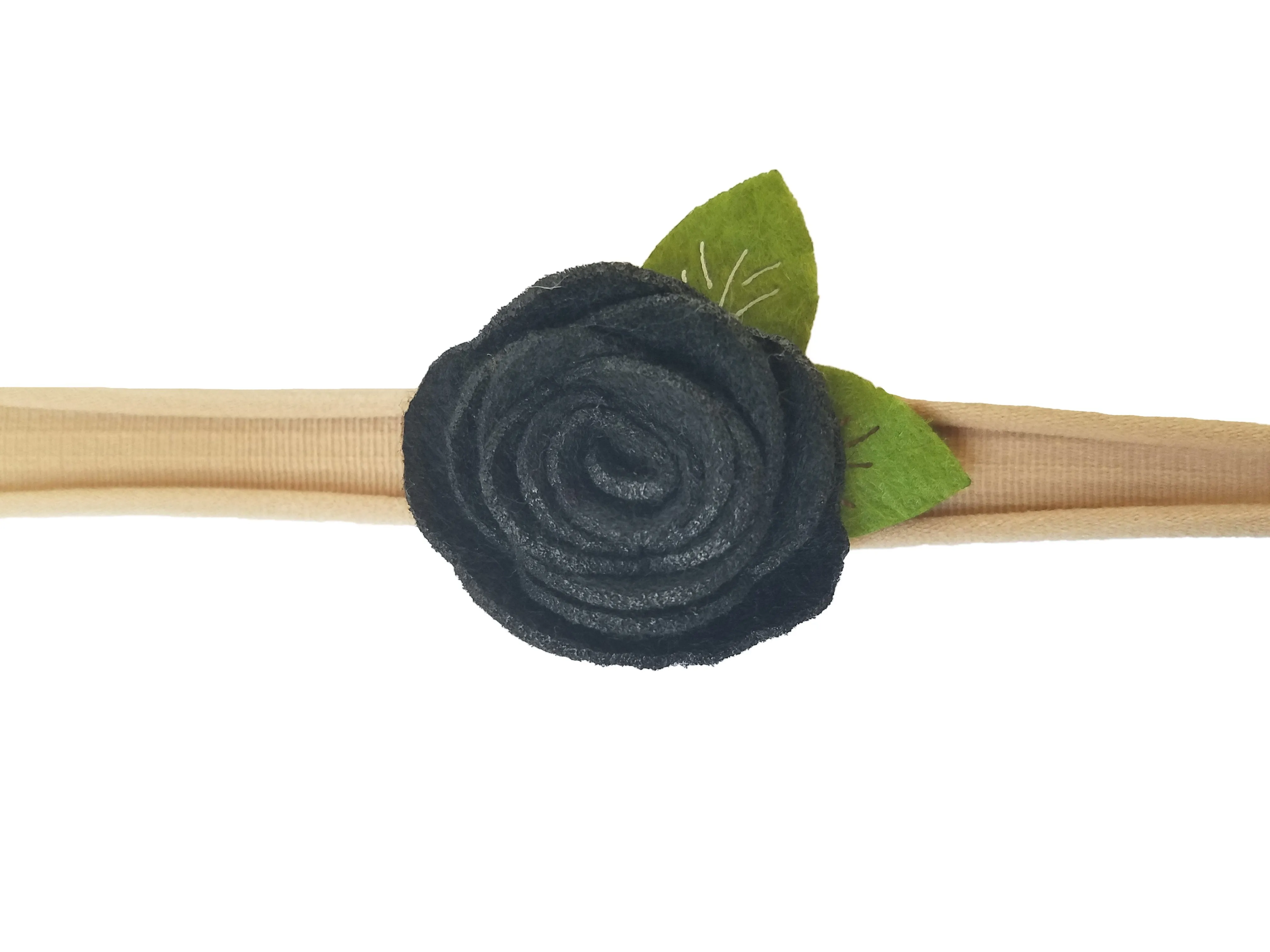 1.5" Fuchsia Felt flower Rose Headband