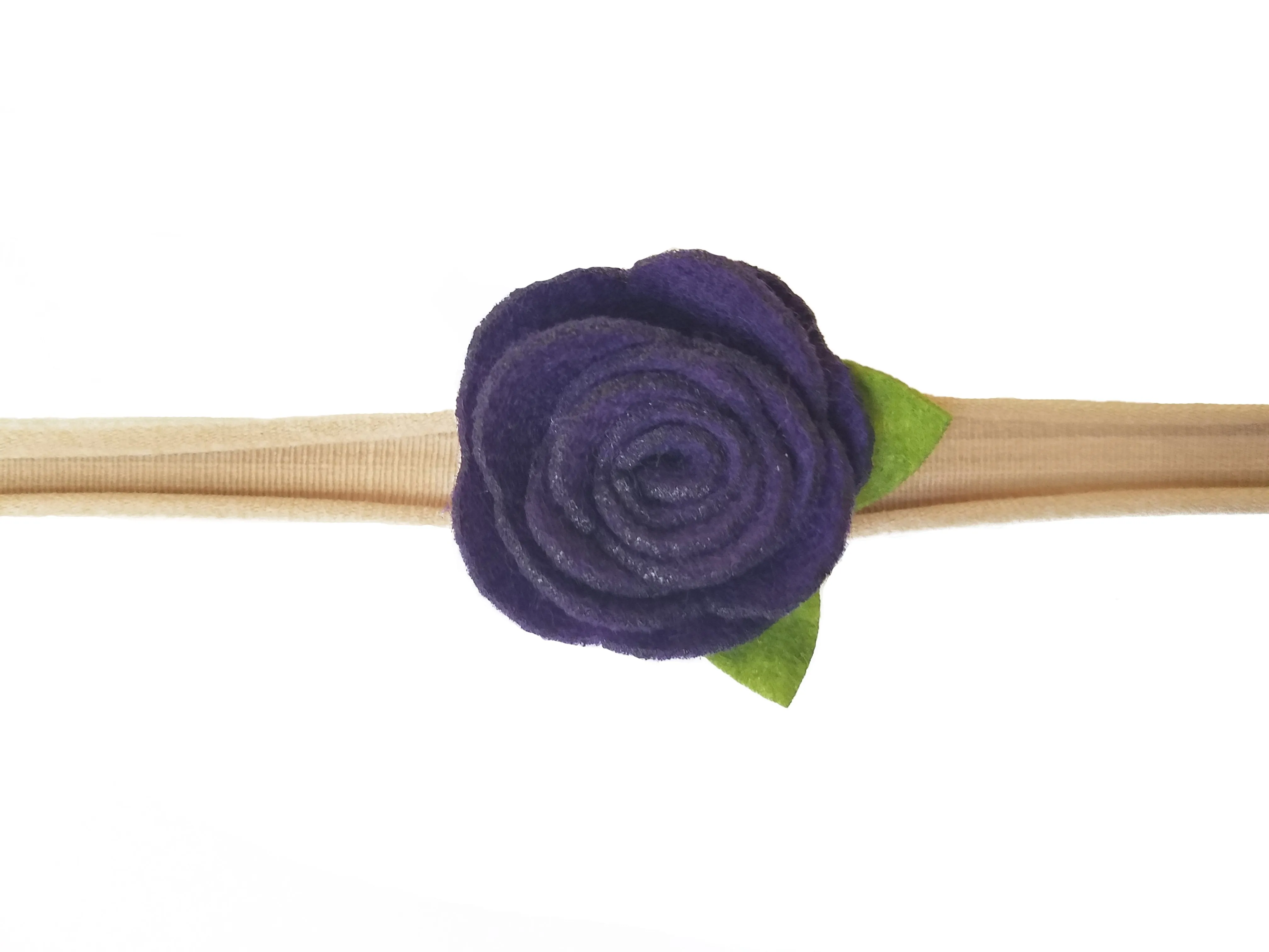 1.5" Fuchsia Felt flower Rose Headband