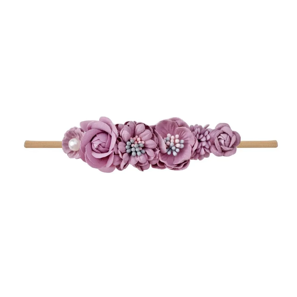 3PCS Baby Girl Flower Headbands Set Elastic Bow Hair Band Handmade Bow For Newborn Infant Toddler Pack
