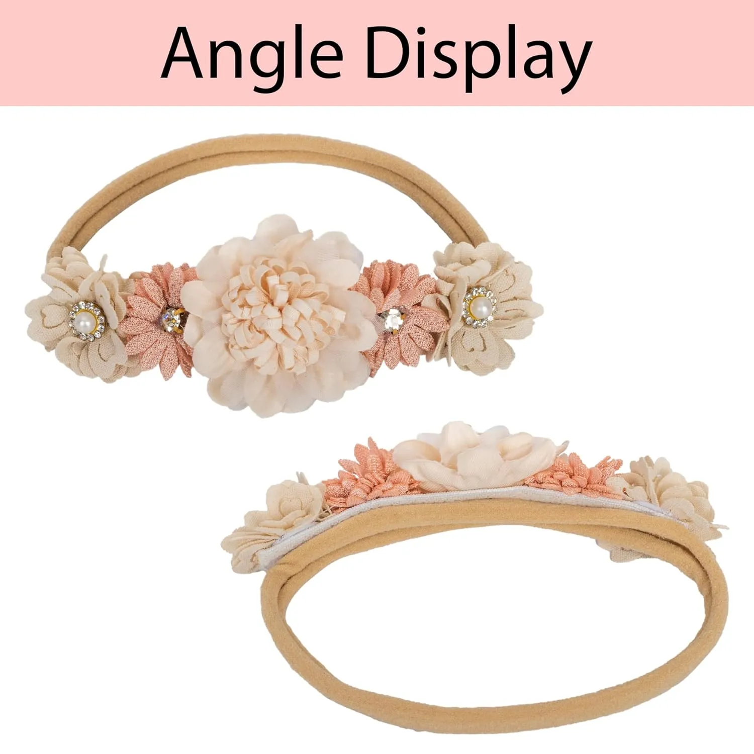 3PCS Baby Girl Flower Headbands Set Elastic Bow Hair Band Handmade Bow For Newborn Infant Toddler Pack