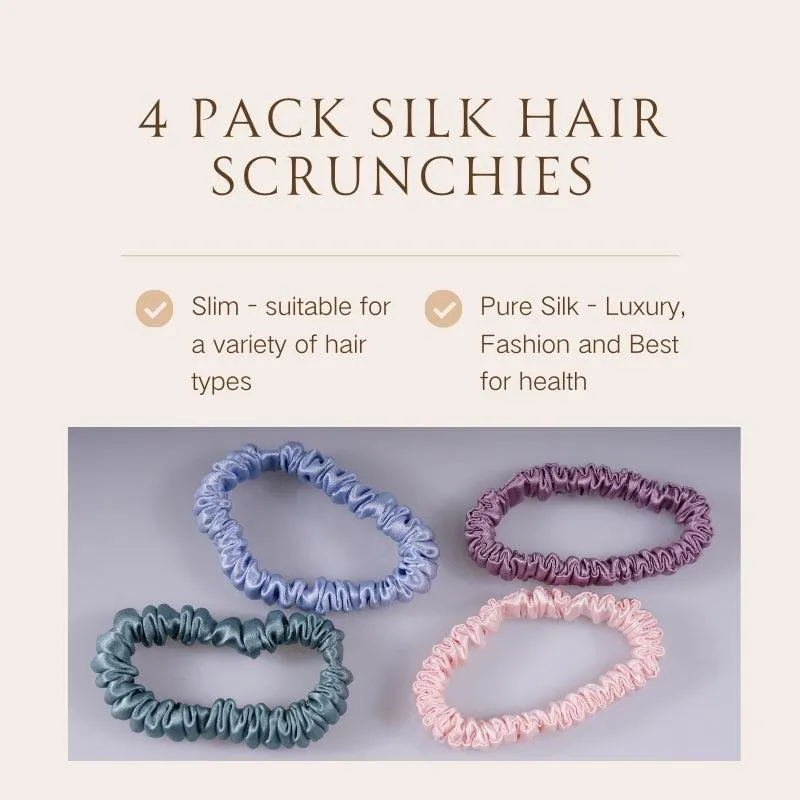 4 Pack Mini Silk Scrunchies - Lithe - dropshipping