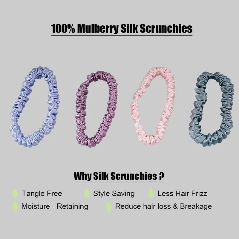 4 Pack Mini Silk Scrunchies - Lithe - dropshipping