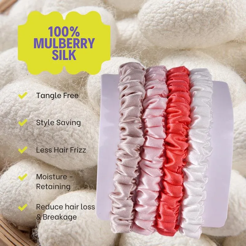 4 Pack Mini Silk Scrunchies - Luscious - dropshipping