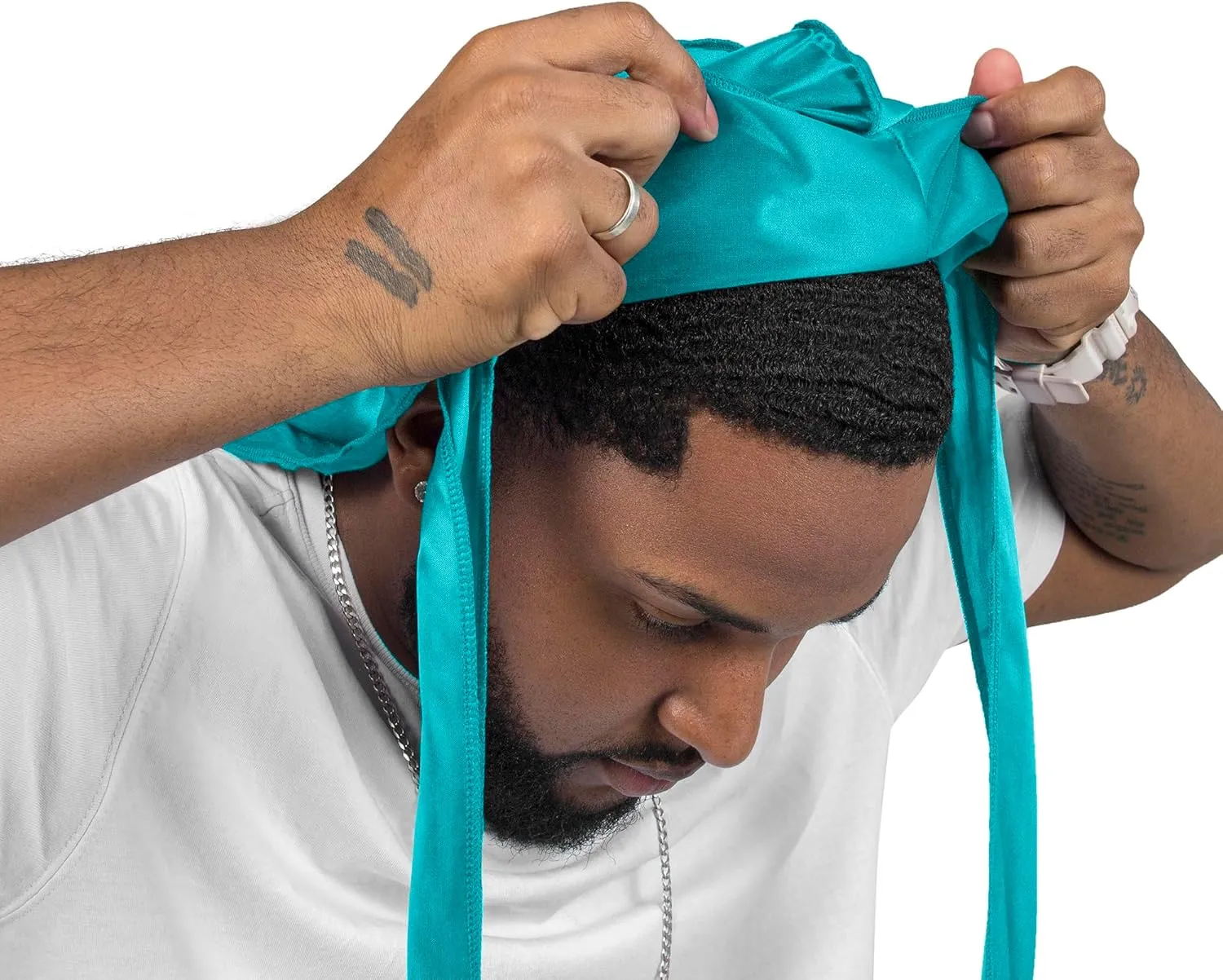 4PCS Silky Durags for Men Women 360 Waves with 1 Wave Cap, Silky Satin Durag Extra Long Tails