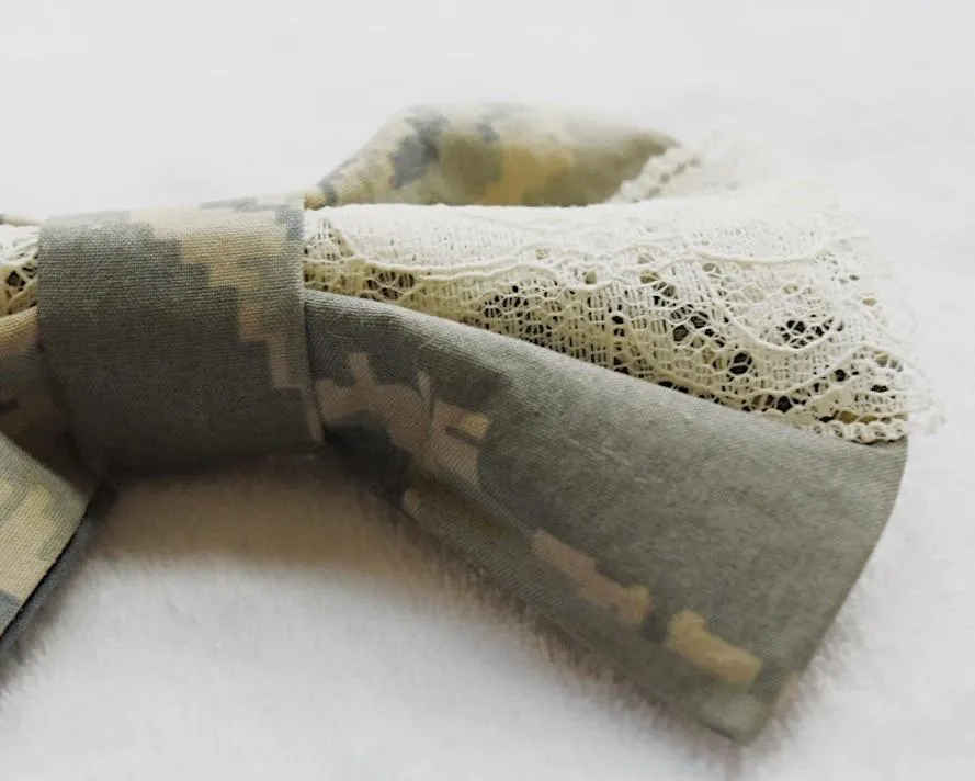 Air Force ABU Camo Hair Bow