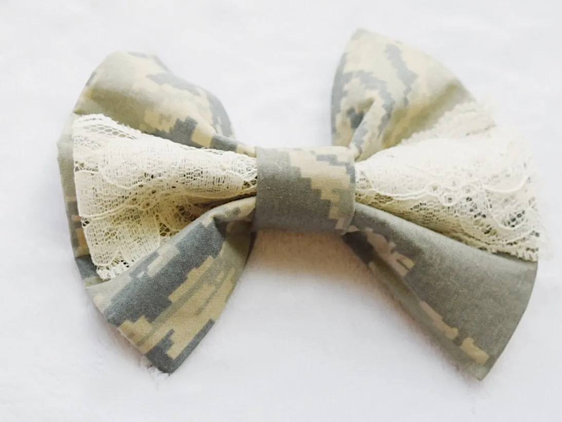 Air Force ABU Camo Hair Bow