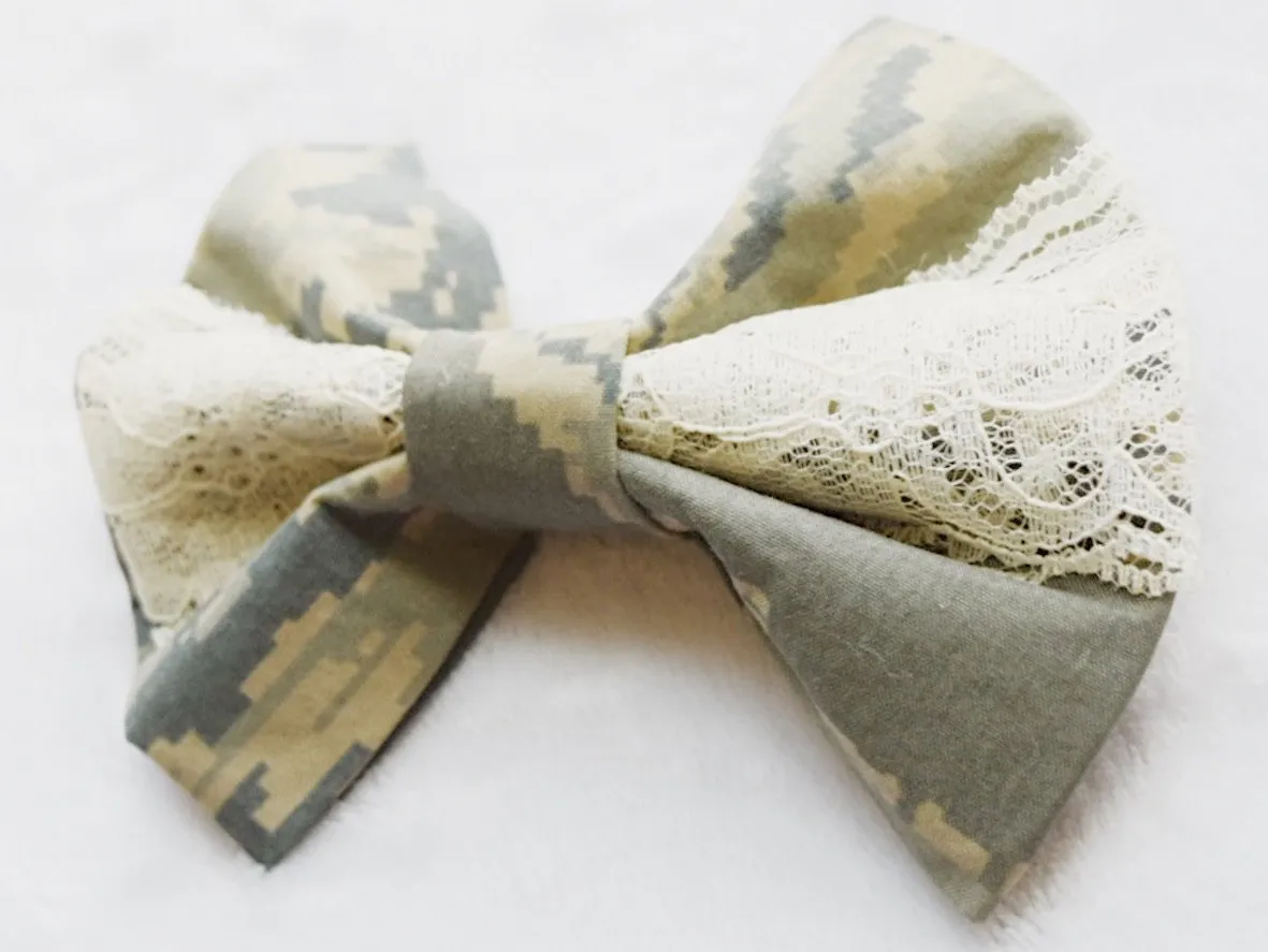 Air Force ABU Camo Hair Bow