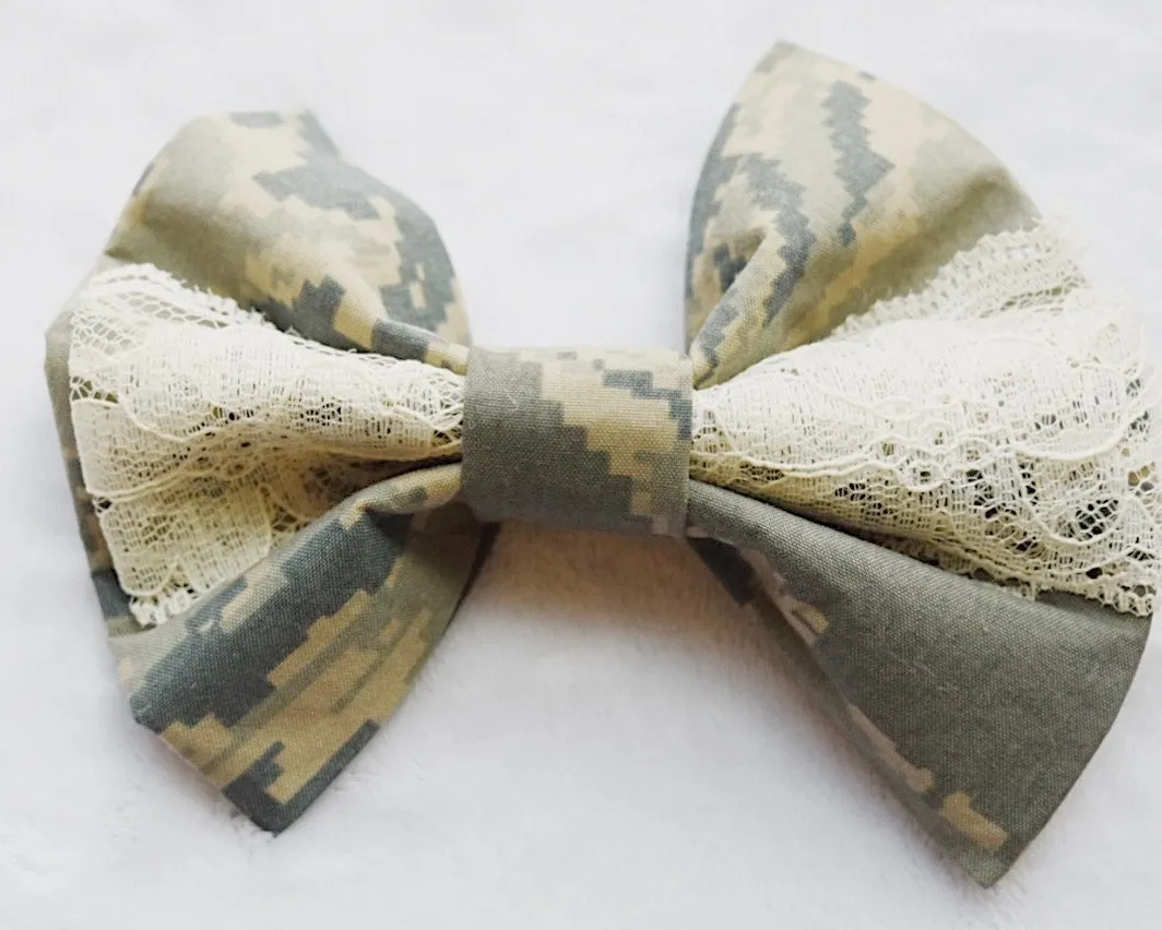 Air Force ABU Camo Hair Bow