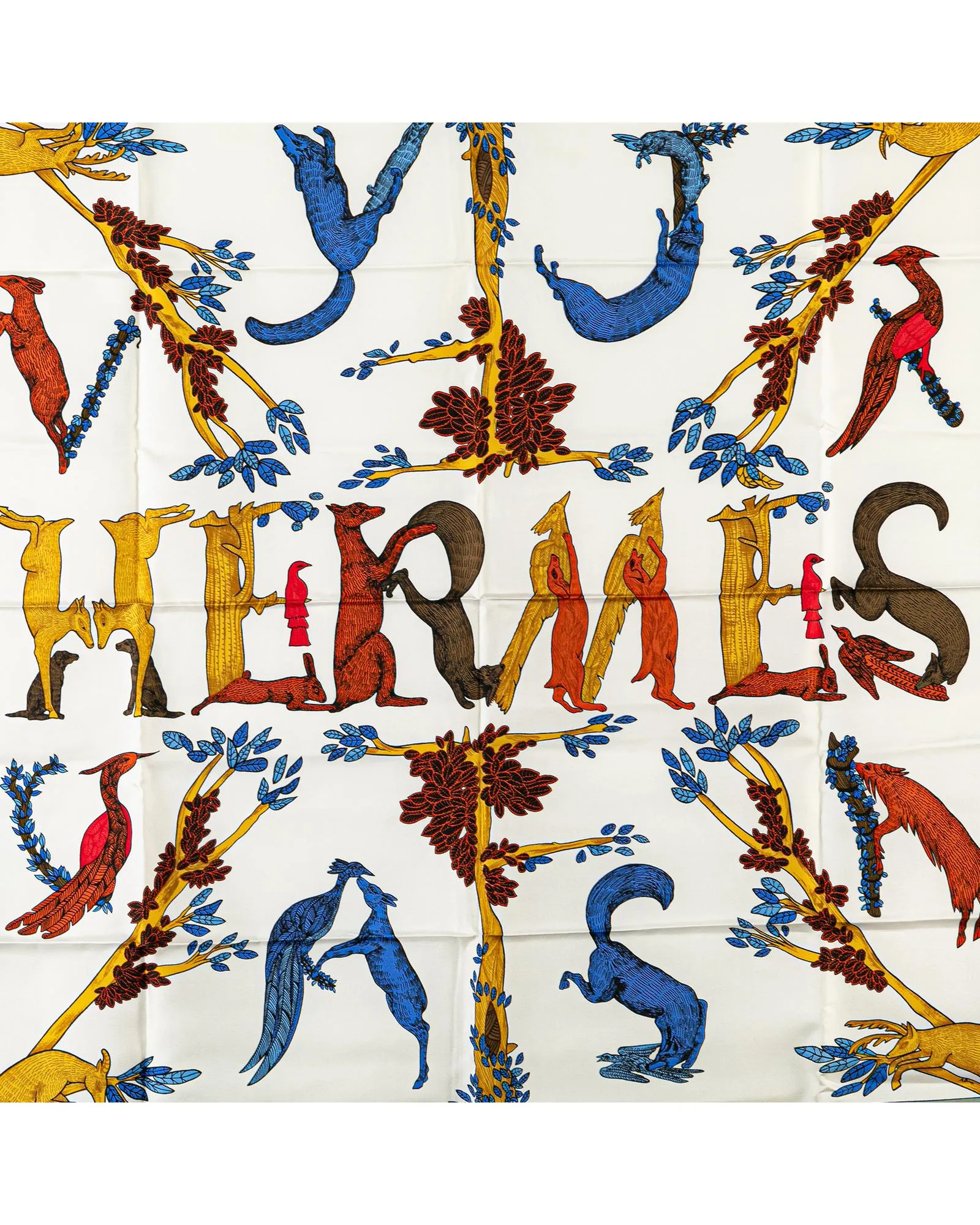 Alphabet III Print 100% Silk Scarf