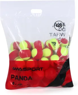 AMA SPORT Kids Tennis Balls 48 Pack Low Compression Training (Transition) Balls - Stage1 - Stage2 -Stage3, 20% 50% 75% Slower Ball for Beginners Youth Kids Training Practising Playing Ball