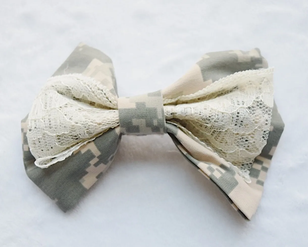 Army ACU Camo Hair Bow