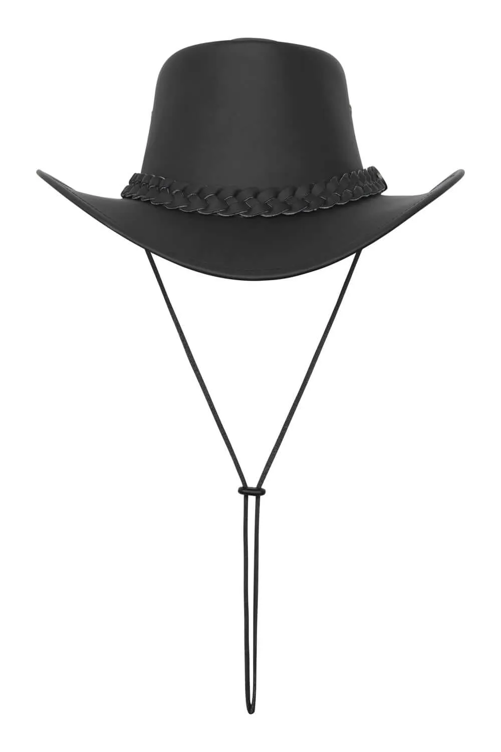 Australian Style Leather Bush Hat Cowboy Mens Womens Hat Black