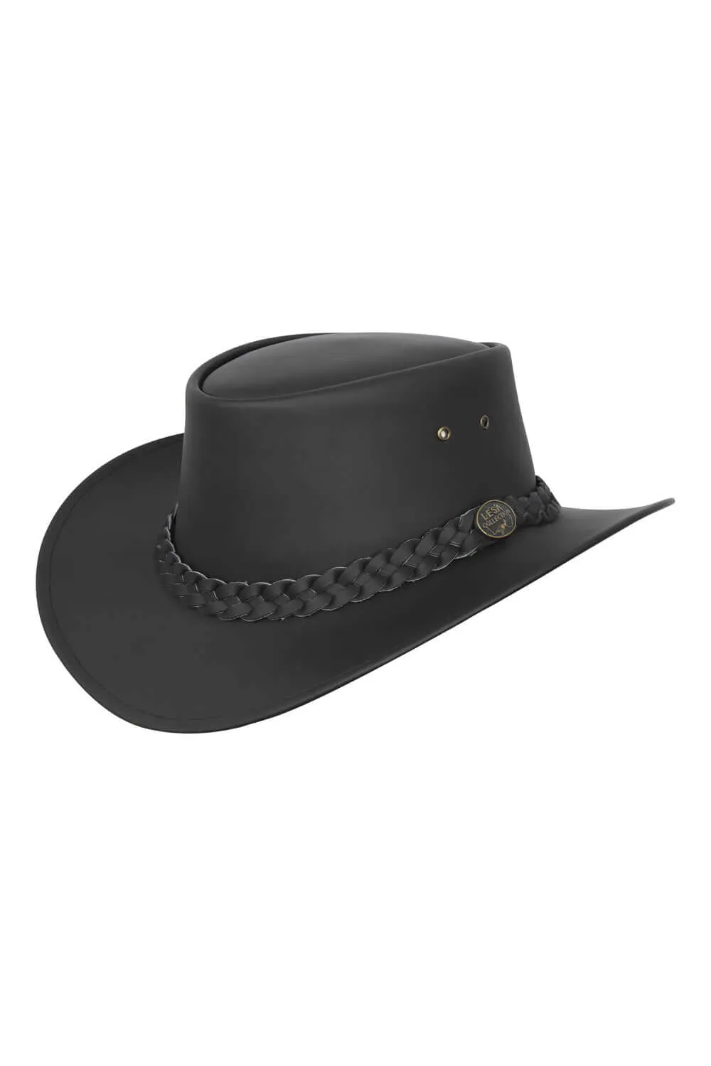 Australian Style Leather Bush Hat Cowboy Mens Womens Hat Black