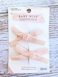 Baby Wisp - Velvet Pigtail Pinch Alligator Hair Clips-Grey