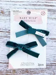 Baby Wisp - Velvet Pigtail Pinch Alligator Hair Clips-Grey