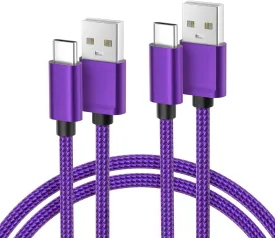Basesailor USB Type C Charger Cable 10FT 2Pack,Nylon Charging Cord for iPhone 16 15 Pro Plus Max,Samsung Galaxy Z Flip,Note 20 10,S10 S10E 10E S20 FE S23 S24 S22 Ultra,A52 A53 A54,Google Pixel 7 6 XL