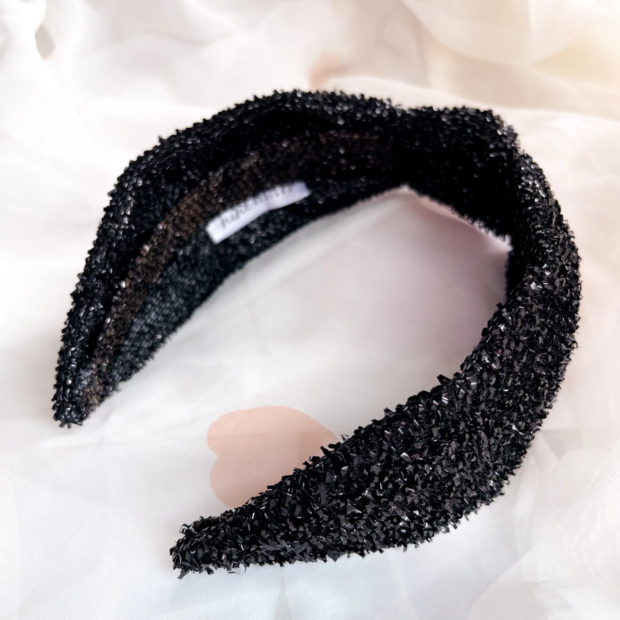Black Tinsel Knot Headband