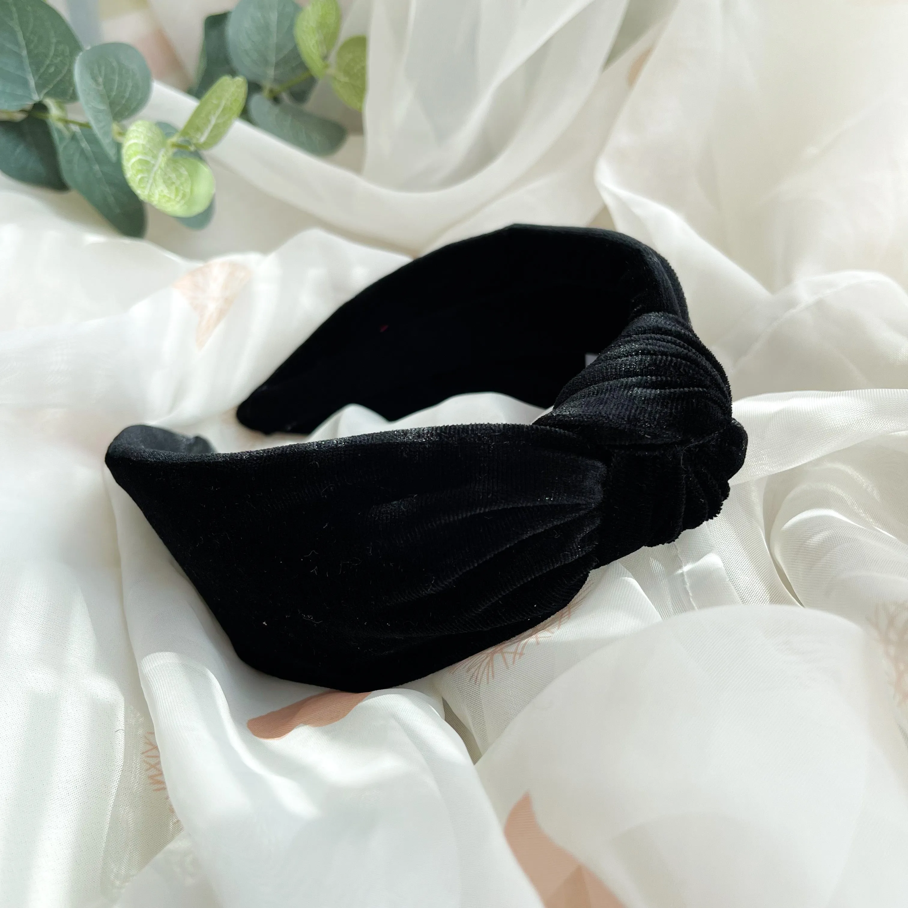 Black Velvet Knot Headband