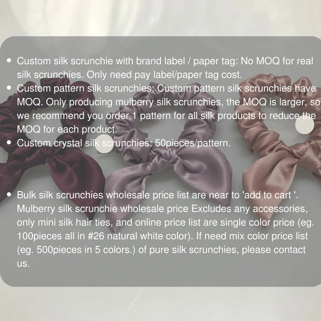 Bow Silk Scrunchie Custom Wholesale