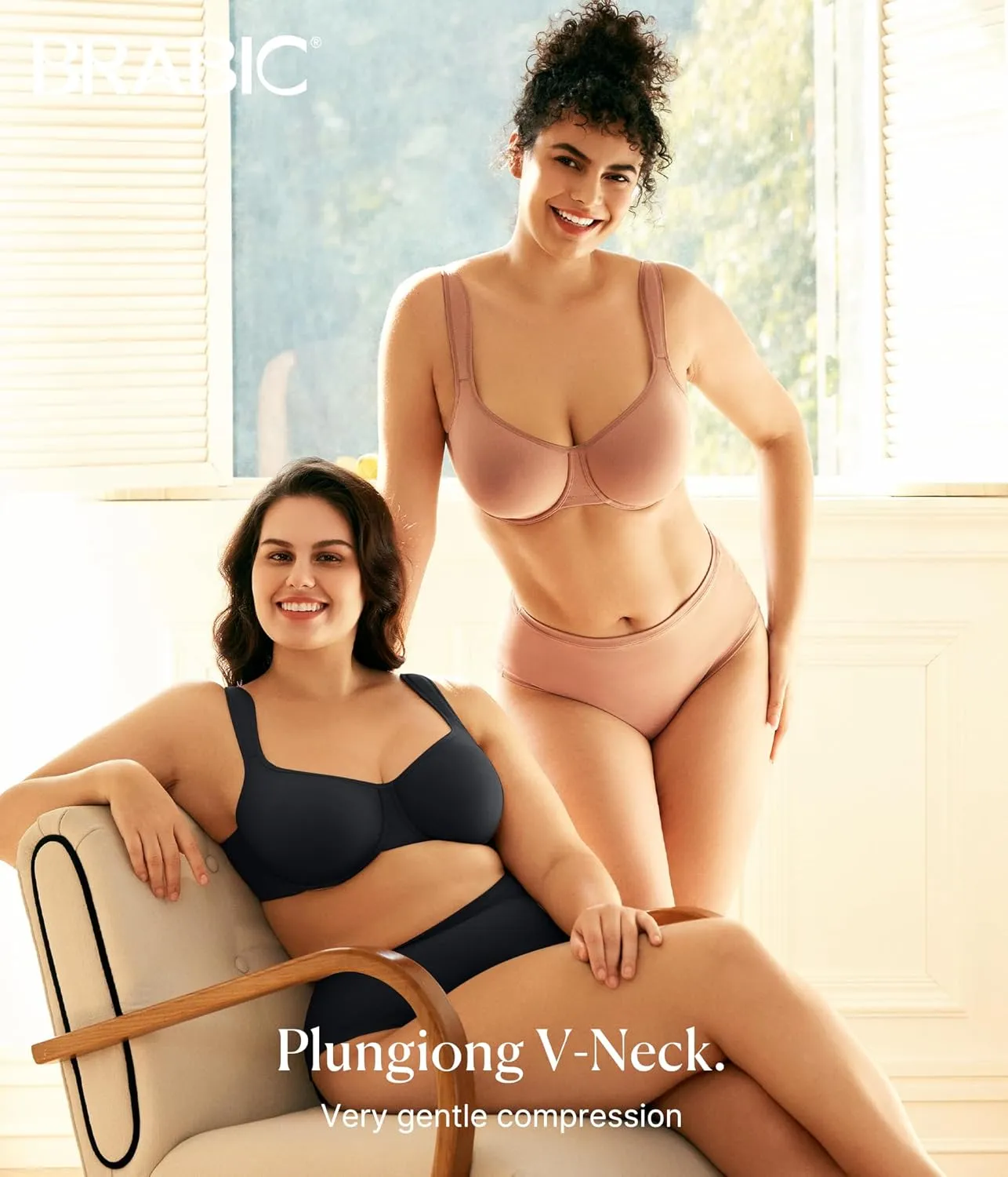 BRABIC Minimizer Bras for Women Full Coverage with Supportive Underwire Unlined Plus Size Seamless Bra for Heavy Breast