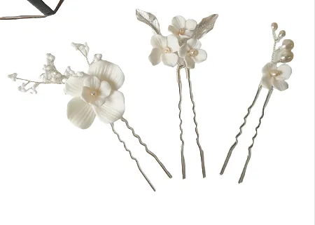 Bree Porcelain Floral Hair Pins