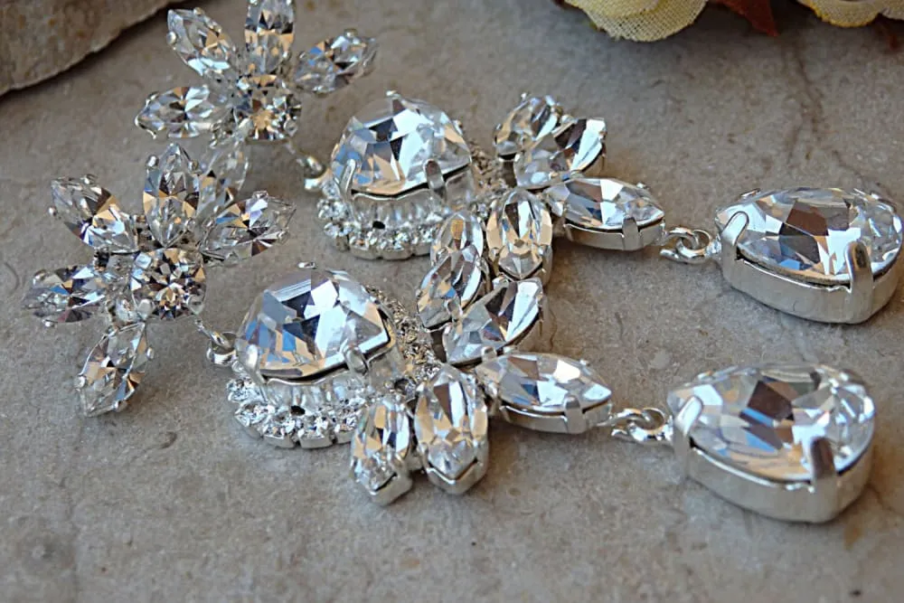 Bridal long earrings
