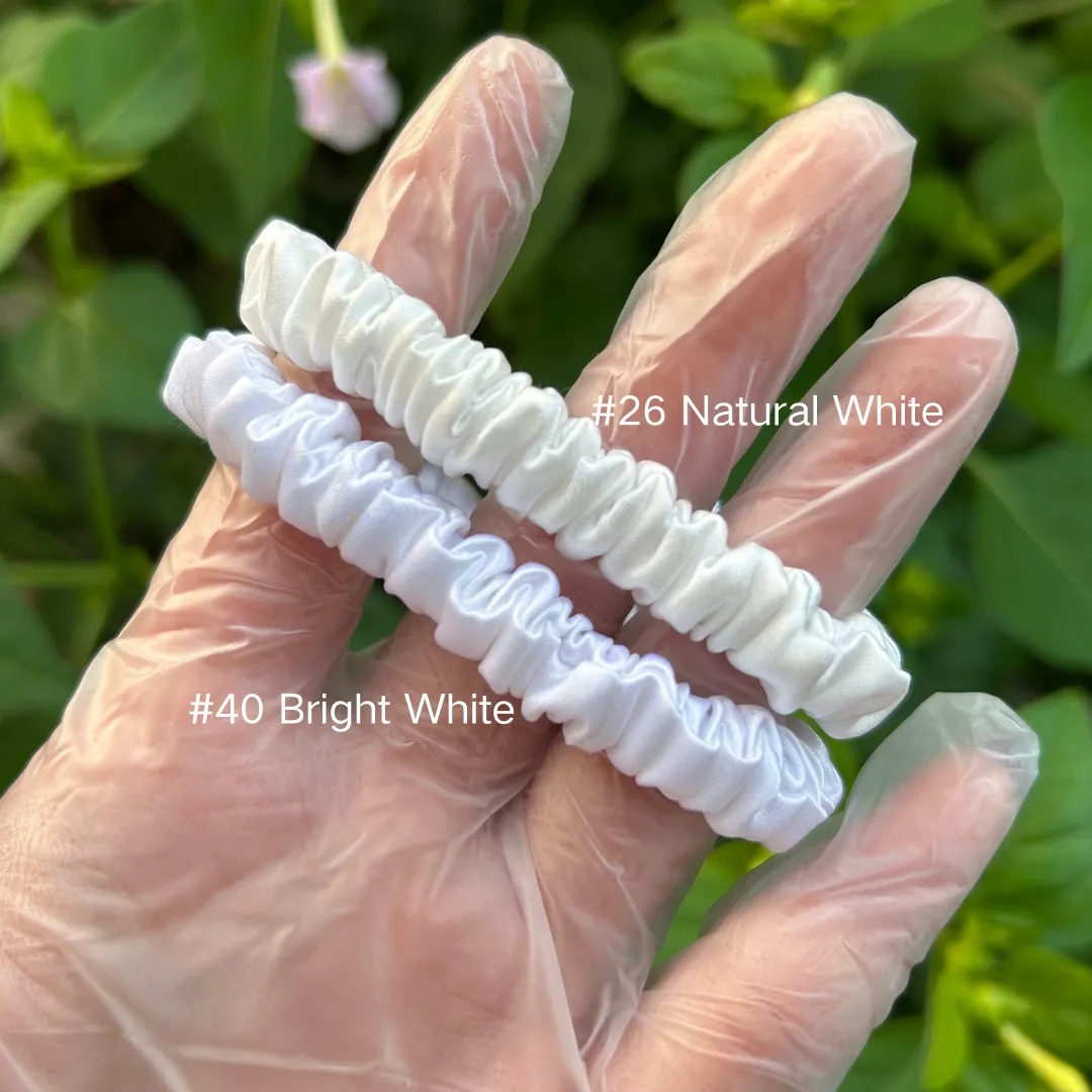 Bright White silk scrunchies mini