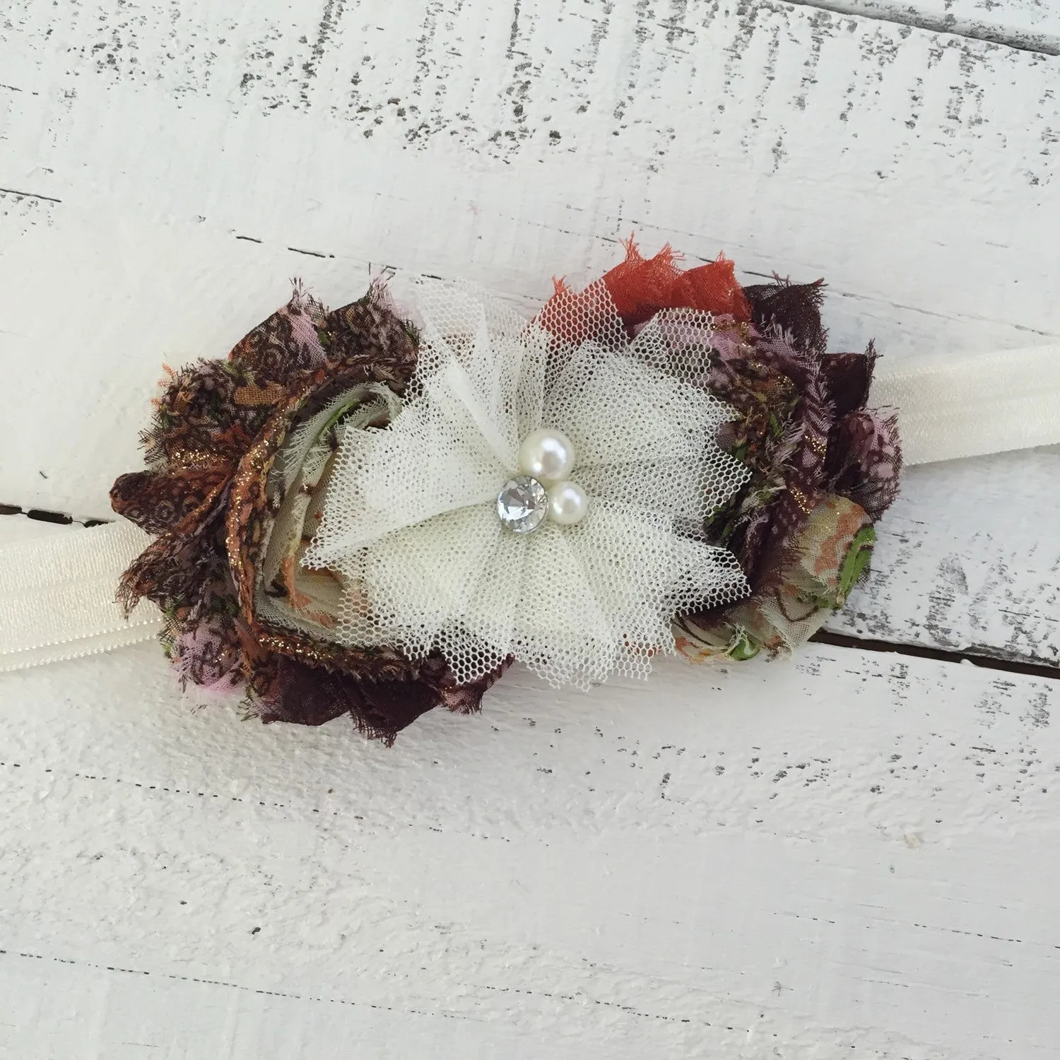 Brown ruffle bottom bloomer and headband