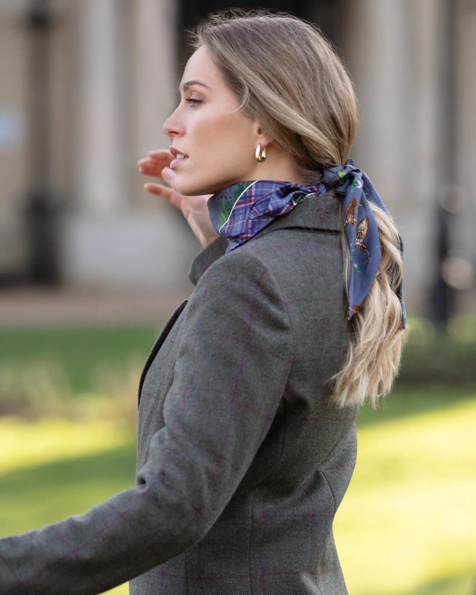 Caledonia Soft Amethyst Silk Medium Tail Hair Scrunchie