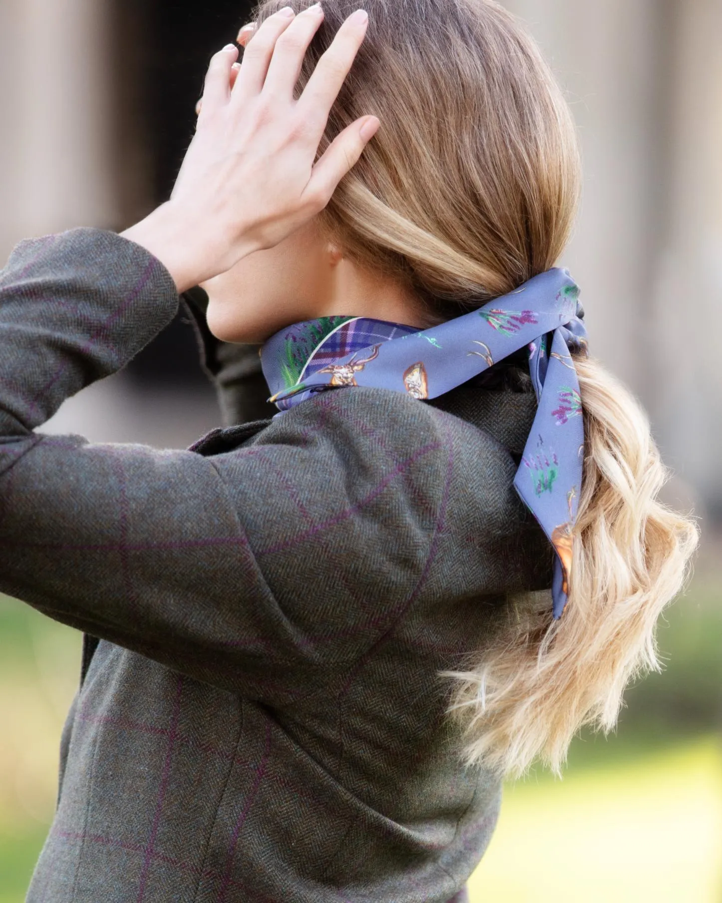 Caledonia Soft Amethyst Silk Medium Tail Hair Scrunchie