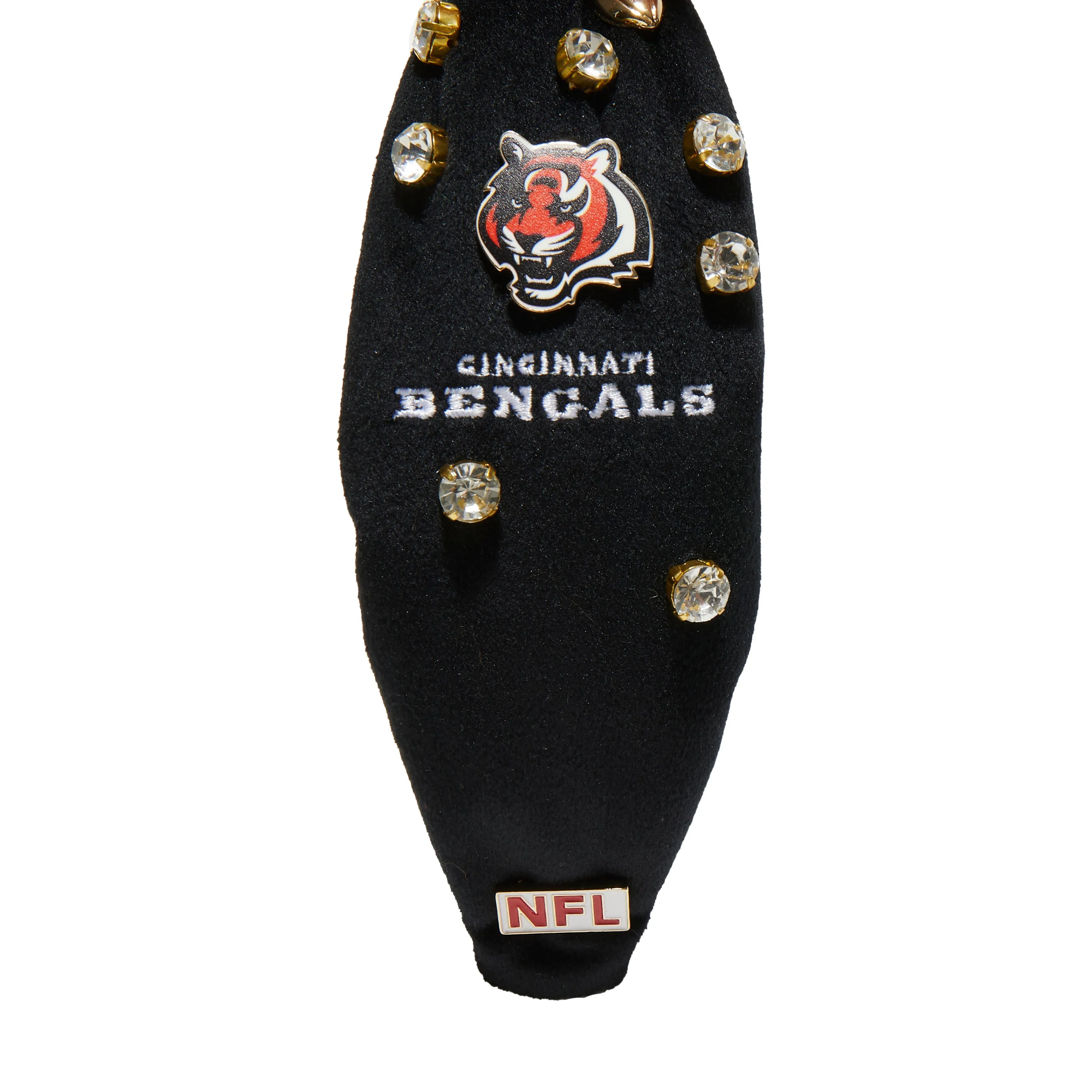 CINCINNATI BENGALS LELE SADOUGHI X NFL JET EMBELLISHED KNOTTED HEADBAND