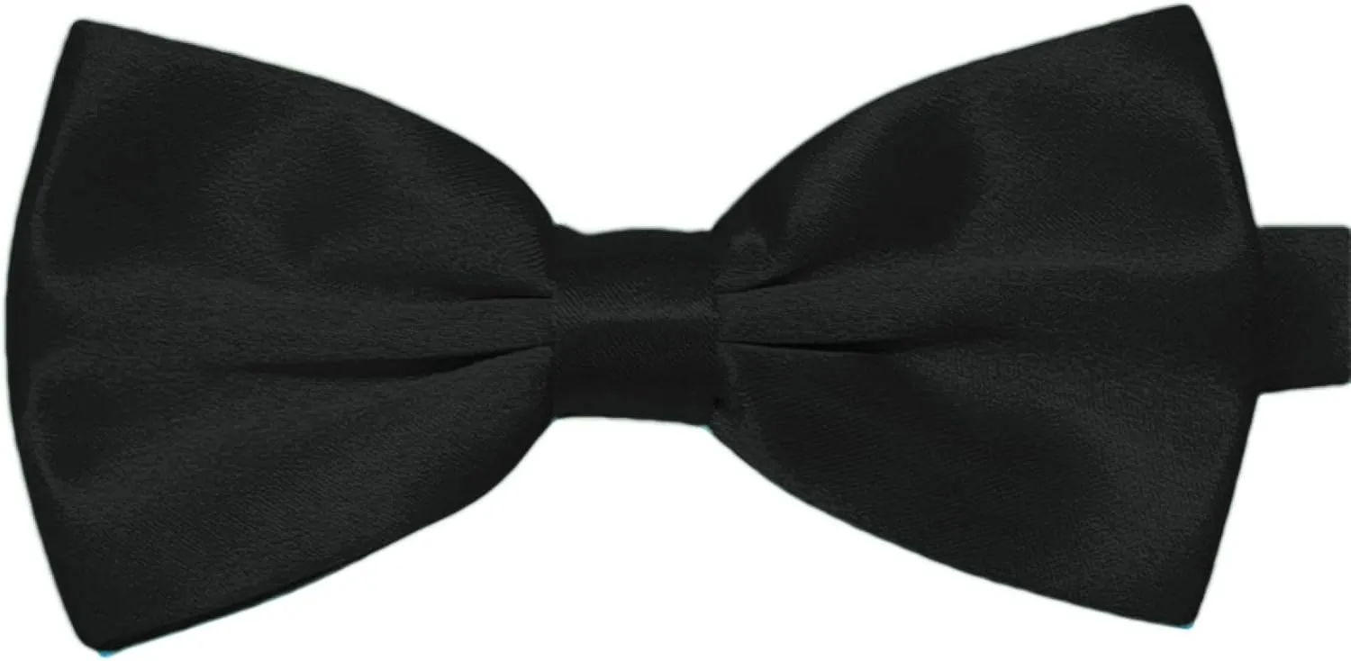 Classic Bow Tie Adjustable Neck Bow Tie Solid Color Satin Bow Tie for Men Wedding Party Graduation Gifts Dress up