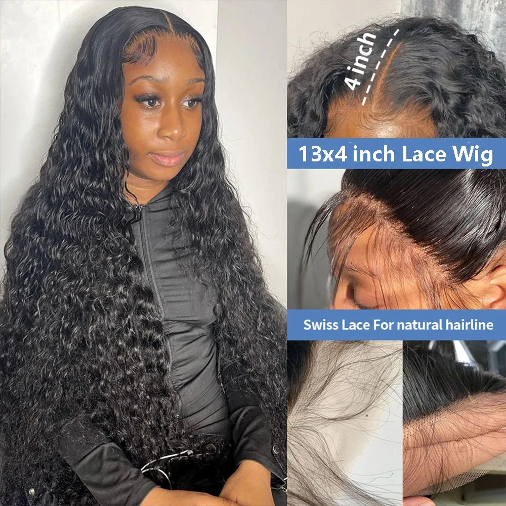 Curly Lace Front Wig Deep Kinky Curly Human Hair Wigs Brazilian Bleached HD Transparent Lace Frontal Closure Wig For Women