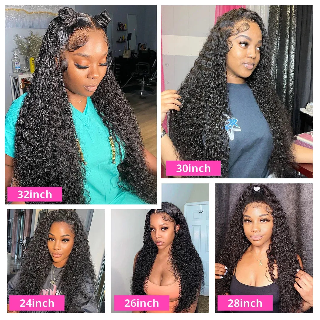 Curly Lace Front Wig Deep Kinky Curly Human Hair Wigs Brazilian Bleached HD Transparent Lace Frontal Closure Wig For Women
