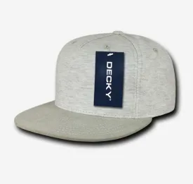 Decky 5 Panel Heather Jersey Knit Caps Retro Flat Bill Hats Hat Caps Unisex