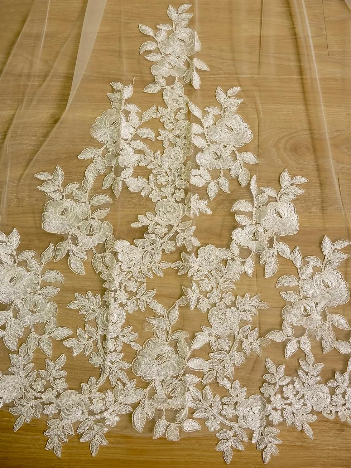 EllieWely Long Cathedral Length 1 Tier Lace Wedding Bridal Veil F17