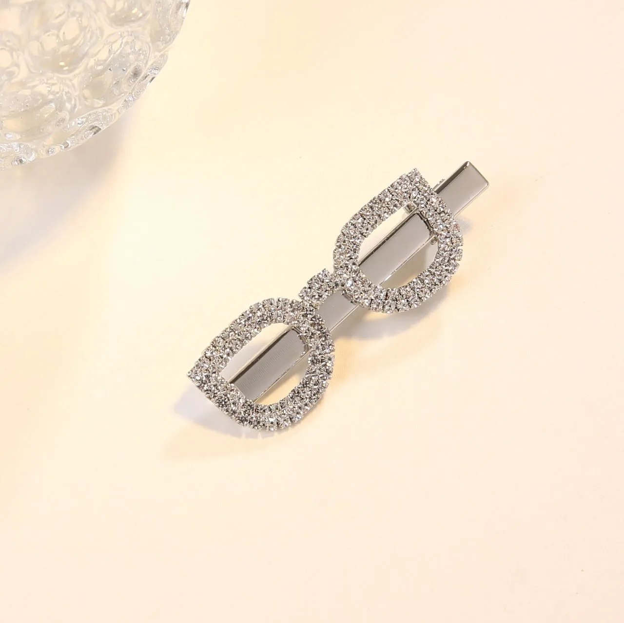 Faux Pearl Glasses Shaped Hair Clips