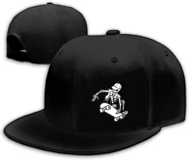 Flat Bill Brim Hat for Men Snap Backpack Men Snapback Hats Trucker Hats Adjustable Men's Baseball Caps Black