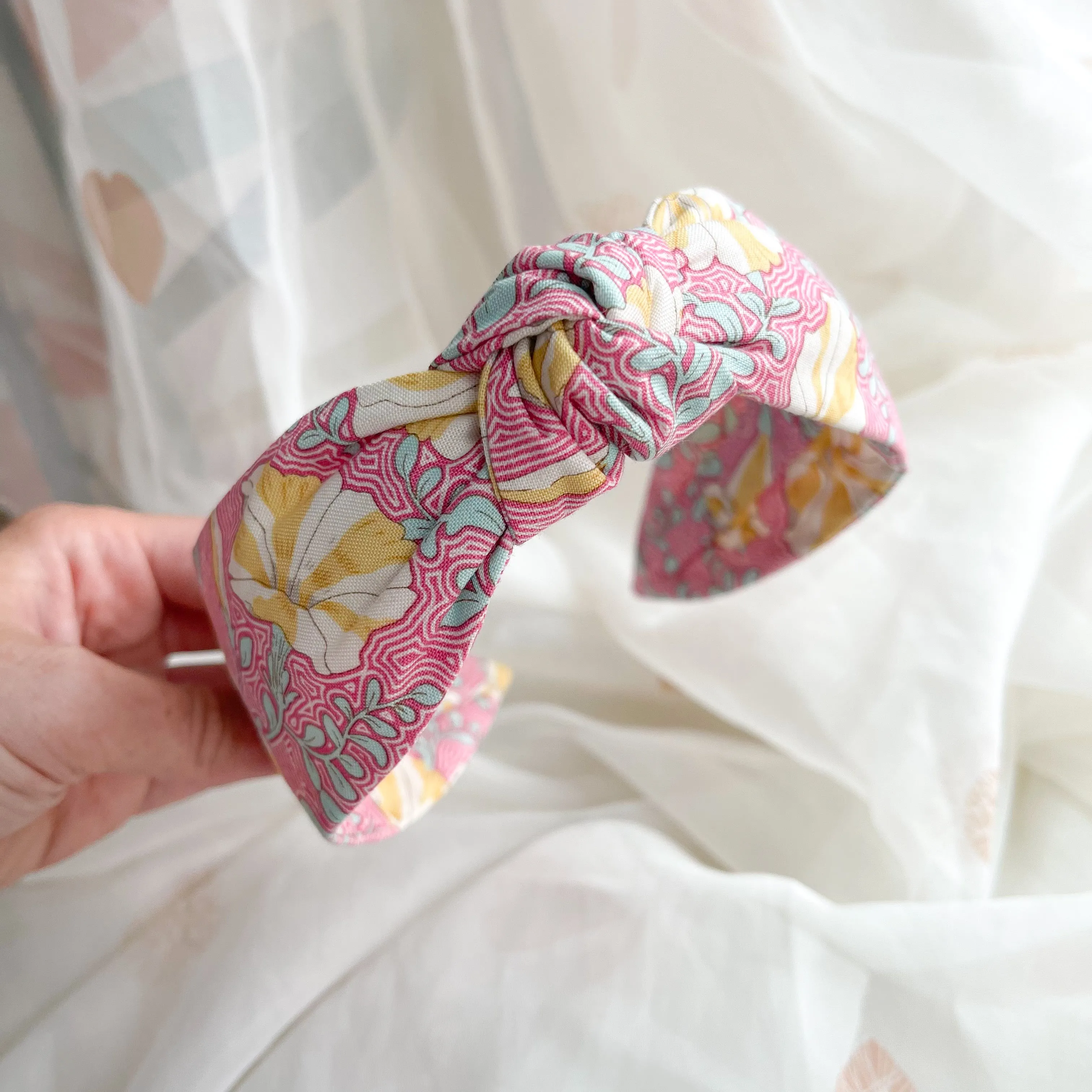 Floral Wave Print Knot Headband