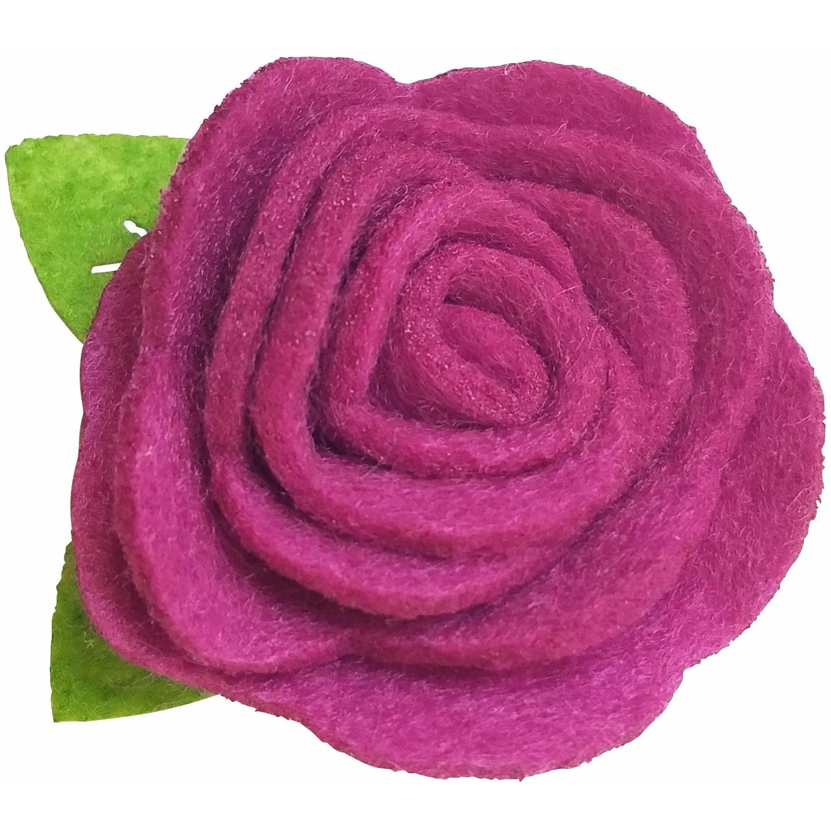 Fuchsia 1.5" Felt Flower Rose Clip