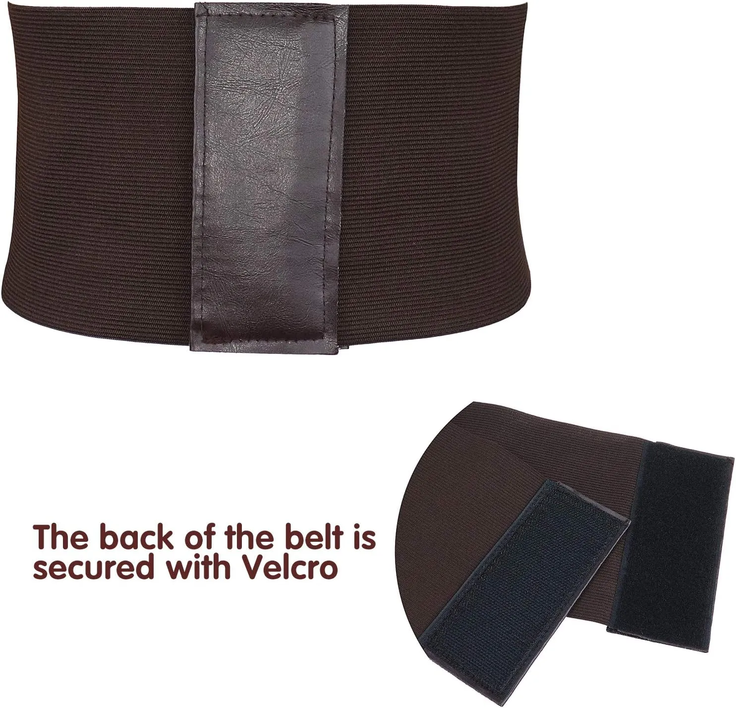 Glamorstar Corset Belt for Women Wide Elastic Tied Waspie Belts Lace-up Leather Waist Belts for Women Dresses