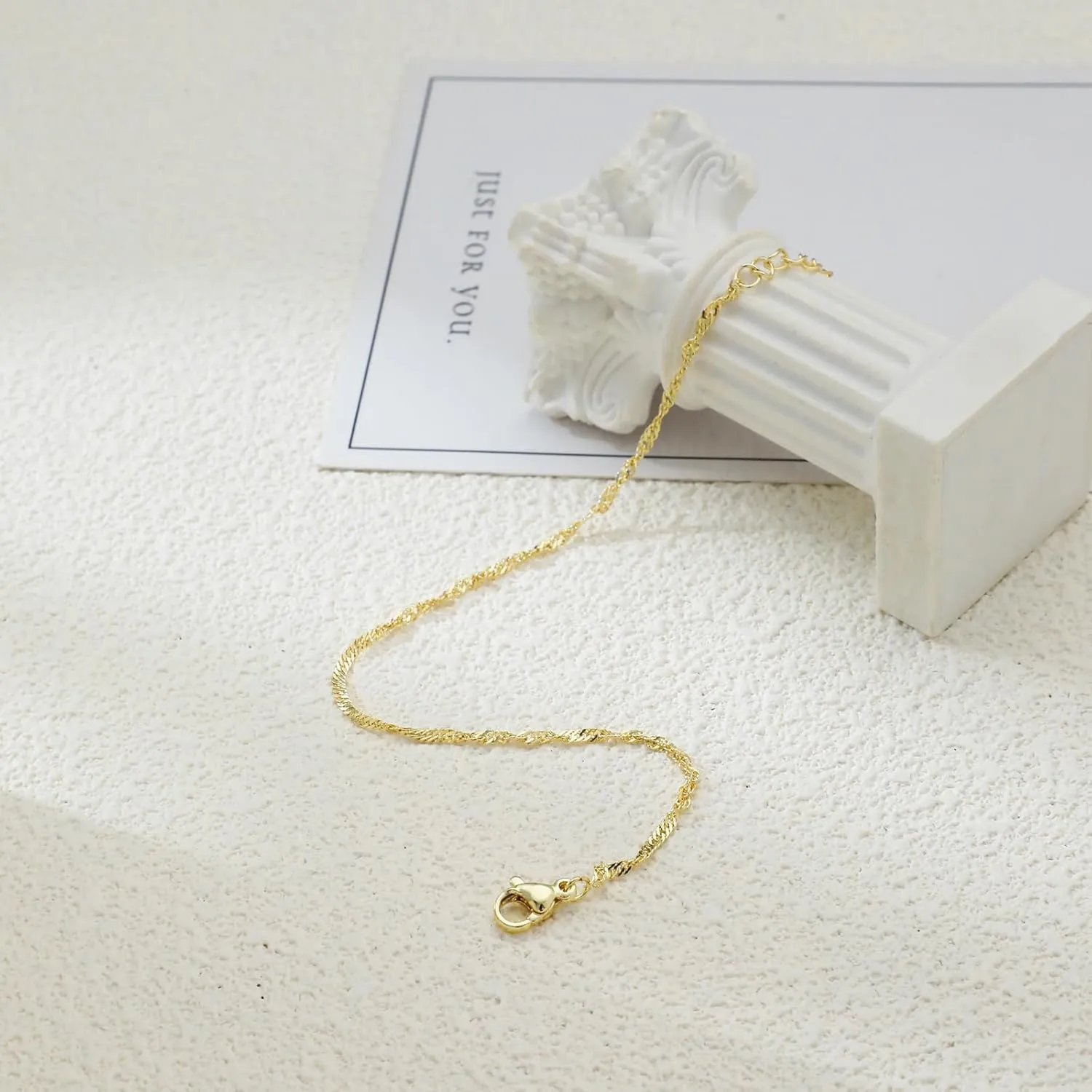 Gold Bracelets for Women Dainty 14k Gold Plated Layered Bracelets Cross Link Bracelets Delicate Pearl Box Bracelets Cubic Zirconia Lightweight Chain Bracelet Minimalist Jewelry Gift