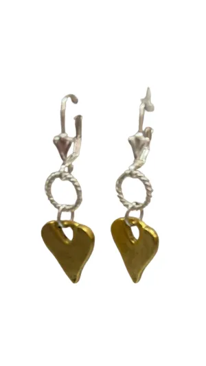GOLD HEART CIRCLE EARRINGS