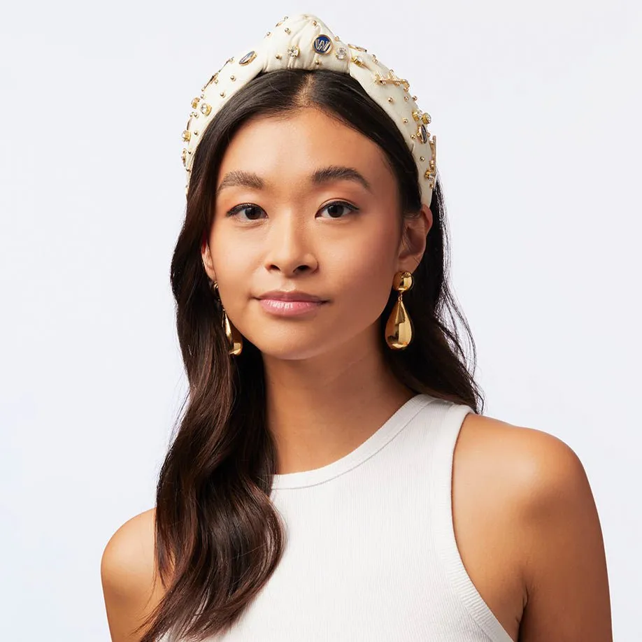 GOLDEN STATE WARRIORS LELE SADOUGHI / NBA IVORY EMBELLISHED KNOTTED HEADBAND