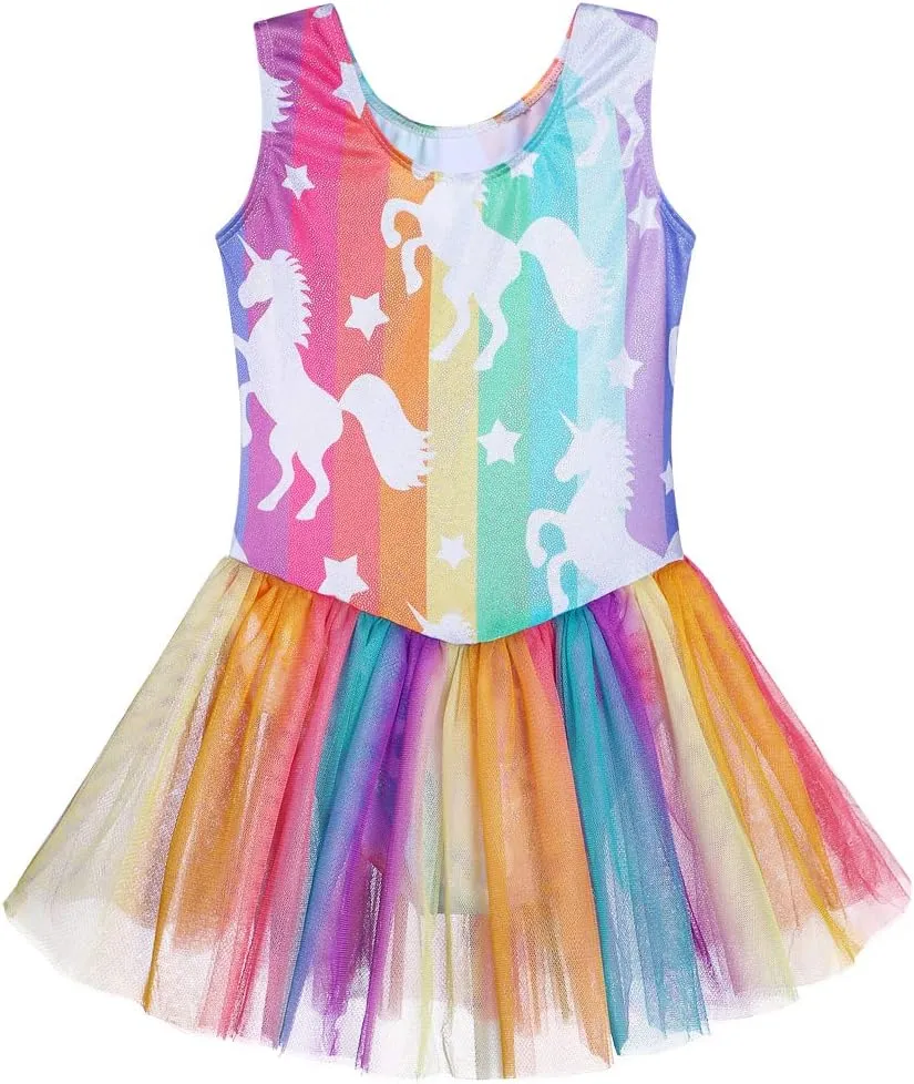 Gymnastics Skirted Leotards Ballet Tutu Dance Dress Mermaid Unicorn Gymnastic Skirt (Baby/Toddler/Big Girls)