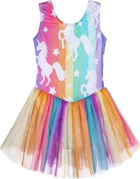Gymnastics Skirted Leotards Ballet Tutu Dance Dress Mermaid Unicorn Gymnastic Skirt (Baby/Toddler/Big Girls)
