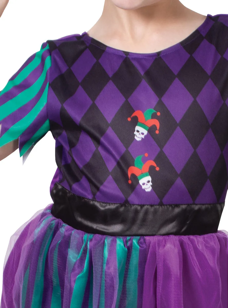 Harlequin Jester Girls Halloween Costume