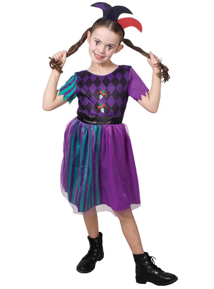 Harlequin Jester Girls Halloween Costume