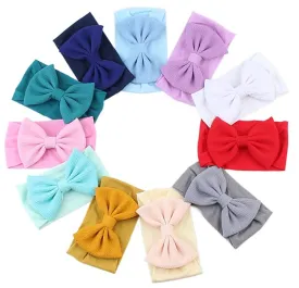 Headbands Solid Bows for Baby Girls' Comfortable Headwraps for Newborn Infant Toddler Kids 11-Pack